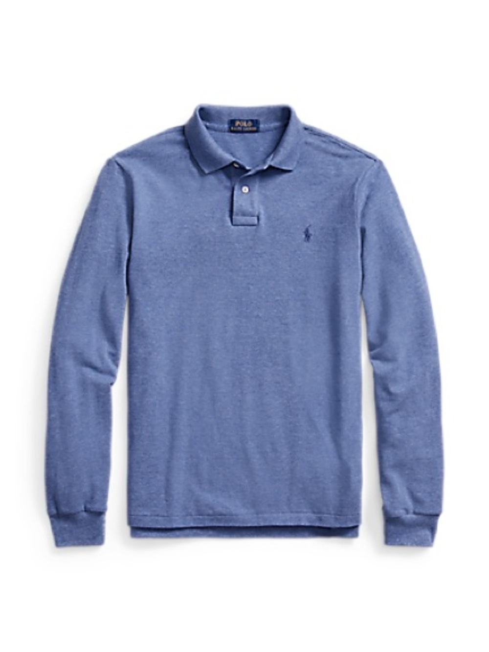 Polo Ralph Lauren mens 2XL XXL classic fit blue long sleeve pique polo shirt EUC